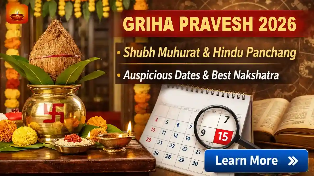 Griha Pravesh 2026 Shubh Muhurat dates Hindu Panchang house warming ceremony with kalash and diya