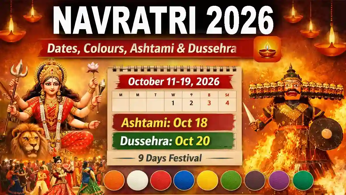 Navratri 2026 date, colours, Ashtami 18 October, Dussehra 20 October full calendar India