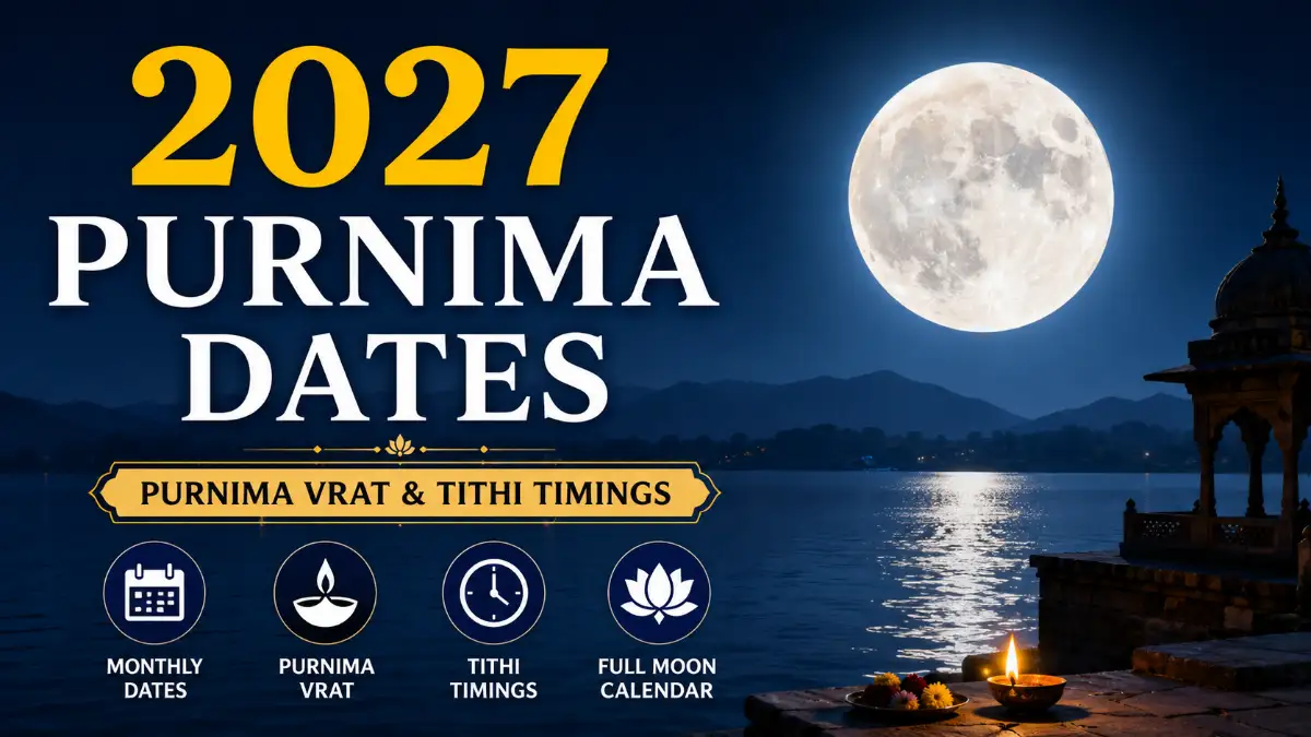 2027 Purnima dates and Purnima Vrat calendar