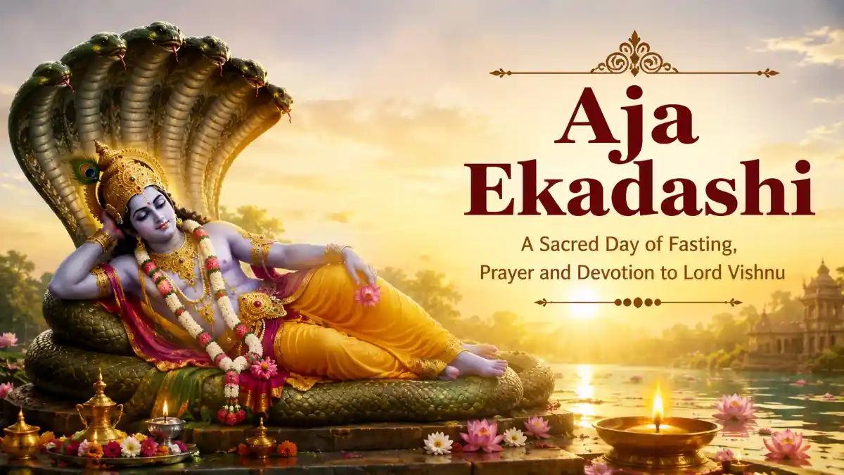 Aja Ekadashi 2026 Lord Vishnu devotional image